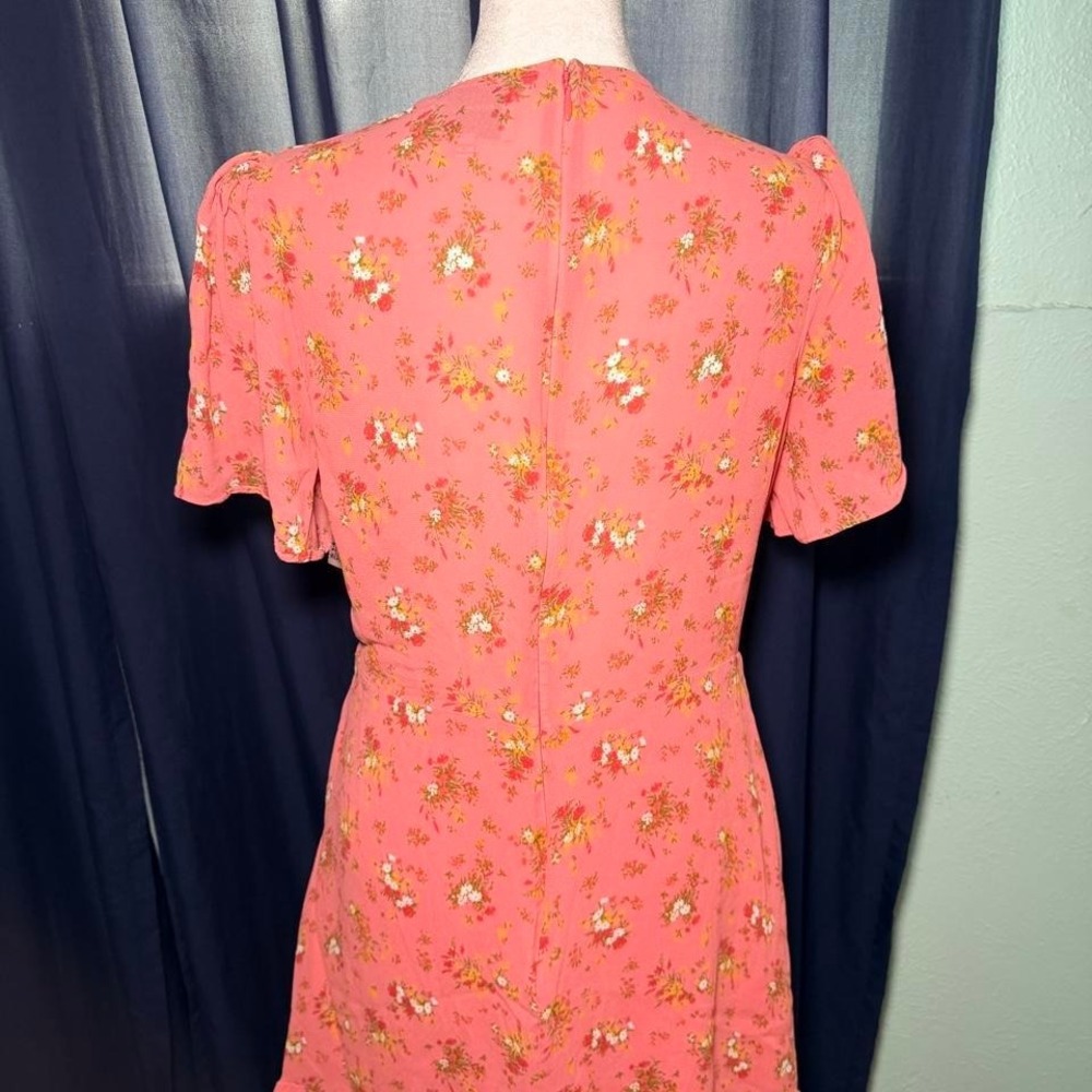 NWOT Reformation Mya V-Neck Floral Dress In Pink Size 12 - Picture 4 of 7